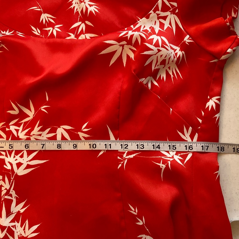VTG Hawaii Nei of Honolulu Red Bamboo Print Maxi Dress - Picture 6 of 8